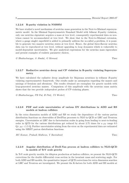 Biennial Report 2005-2007 - Saha Institute of Nuclear Physics