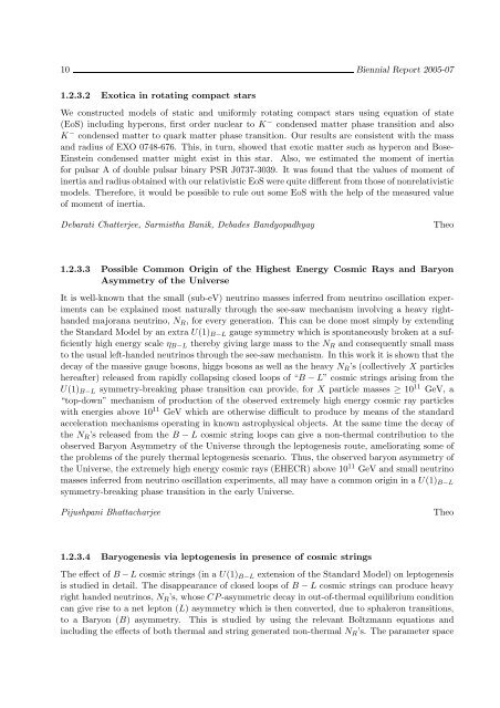 Biennial Report 2005-2007 - Saha Institute of Nuclear Physics