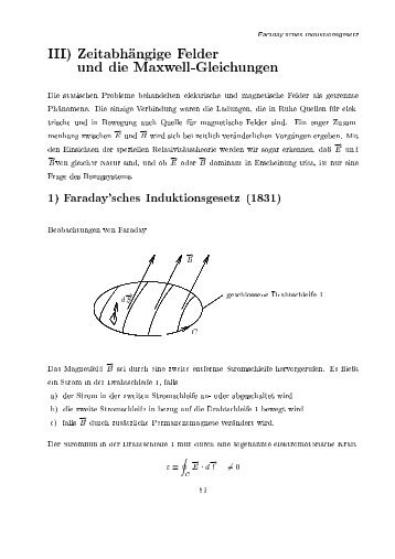 ')1! 4 '8 III) ZeitabhUangige Felder und die Maxwell-Gleichungen Die ...