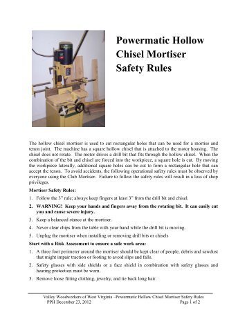Woodworking hand tools safety rules
