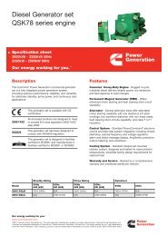 Diesel Generator set QSK78 series engine - Cummins Inc.