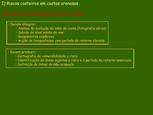 Riscos Costeiros – Identificação e Prevenção - Eventos