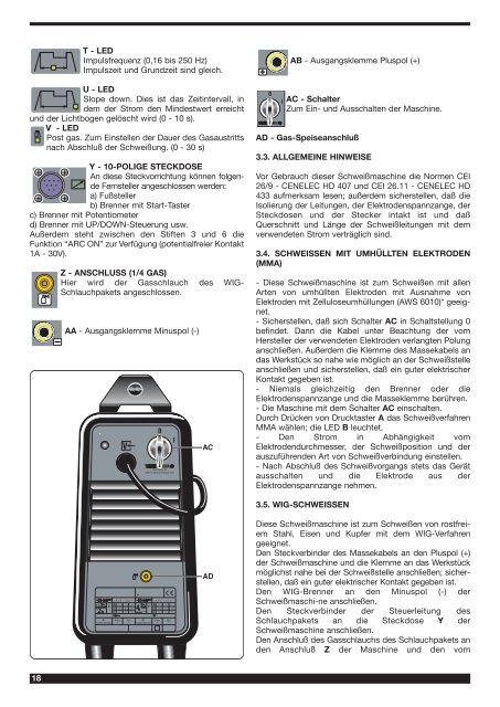 I -MANUALE DI ISTRUZIONI PER SALDATRICE AD ARCO pag. 2 ...