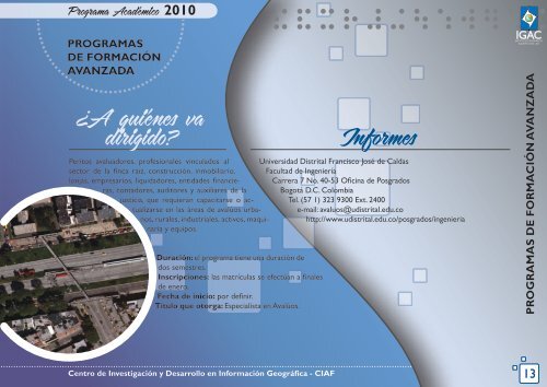 Especialización en Avalúos - Instituto Geográfico Agustín Codazzi