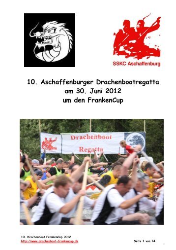 10. Aschaffenburger Drachenbootregatta am 30. Juni 2012 um den ...