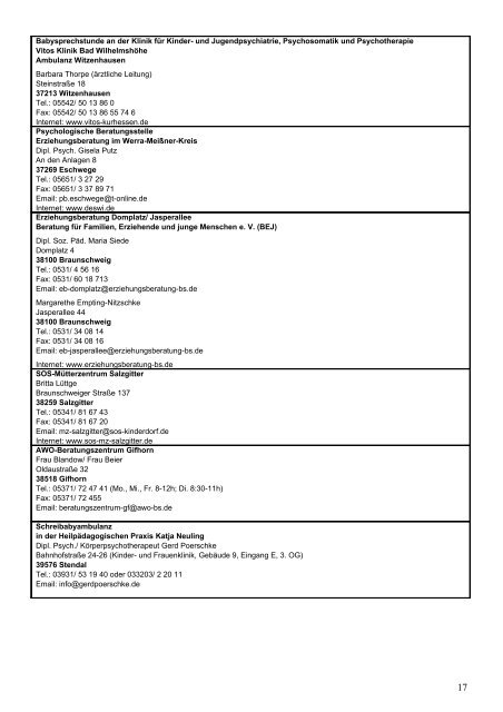 Anlaufstellen bei frühkindlichen ... - Dr. med. Dotzauer