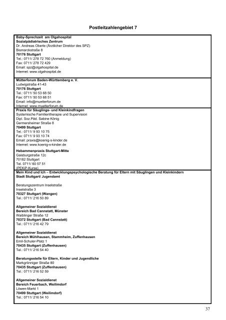 Anlaufstellen bei frühkindlichen ... - Dr. med. Dotzauer