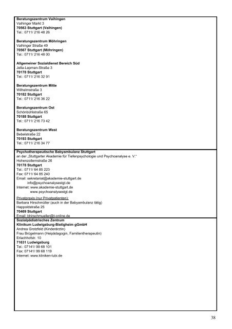 Anlaufstellen bei frühkindlichen ... - Dr. med. Dotzauer