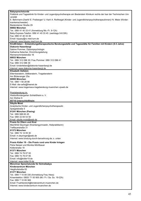 Anlaufstellen bei frühkindlichen ... - Dr. med. Dotzauer