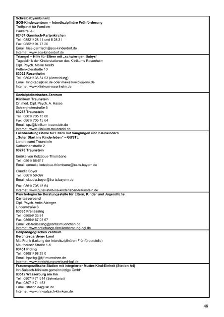 Anlaufstellen bei frühkindlichen ... - Dr. med. Dotzauer