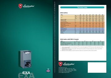 Technical data EXA boiler with PAC S heater EXA boilers