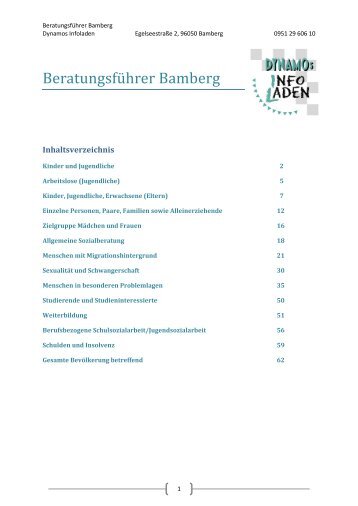 Beratungsführer Bamberg - Dynamos Infoladen