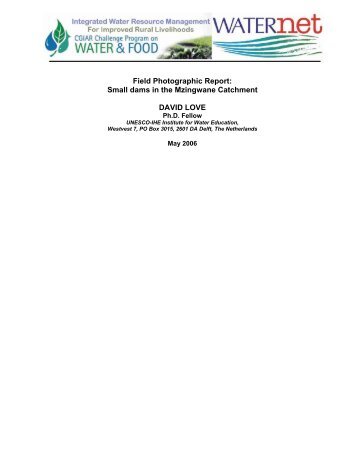 IR09 Small dams.pdf - Waternet - UNESCO-IHE Institute for Water ...
