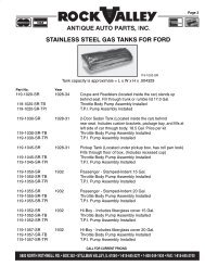 Stainless steel gas tanks for ford - Rock Valley Antique Auto Parts, Inc.