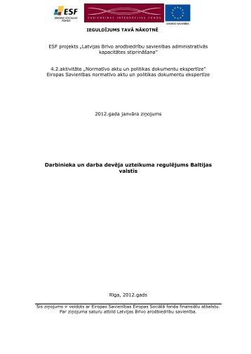 Darbinieka un darba devÄja uzteikuma regulÄjums Baltijas valstÄ«s