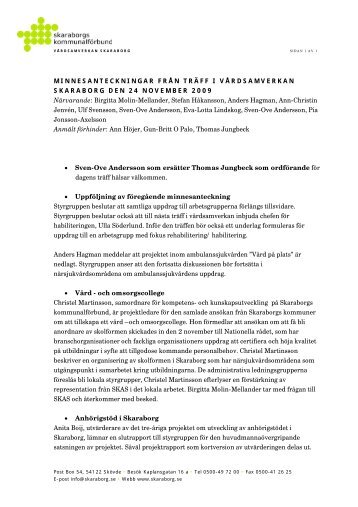 Styrgrupp 24 november 2009.pdf - VÃ¥rdsamverkan Skaraborg