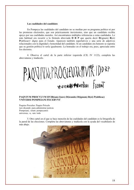 Taller de grafitos y pintadas de Pompeya - Culturaclasica.com