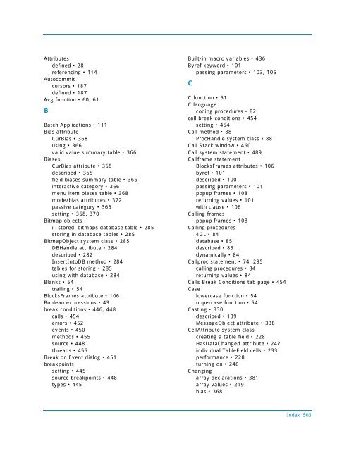 Programming Guide - Actian