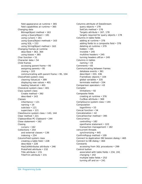 Programming Guide - Actian