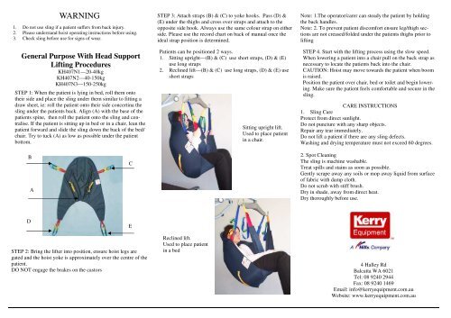 User Manual General Purpose with HS Sling - Aidacare