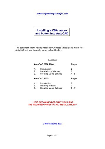 Installing a VBA macro and button into AutoCAD - Engineering ...