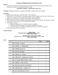 Vinegar and Baking Soda Stoichiometry Lab