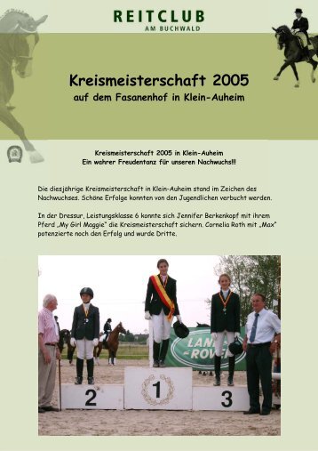 Kreismeisterschaft 2005 auf dem Fasanenhof in Klein-Auheim
