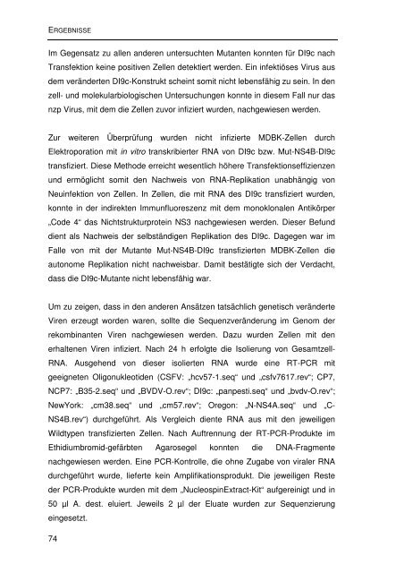 Einfluss von Mutationen auf die NS2/3-Prozessierung und die ...