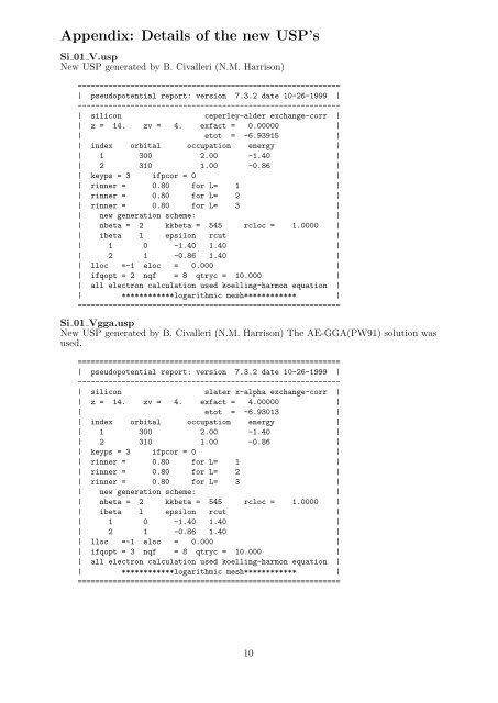 New ultrasoft pseudopotentials for the study of silicates. - STFC's ...