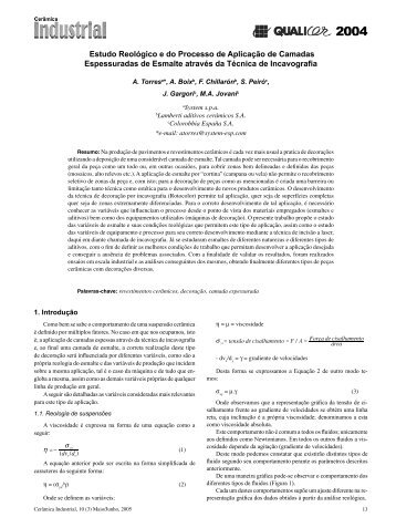 Estudo ReolÃ³gico e do Processo de AplicaÃ§Ã£o de Camadas ...