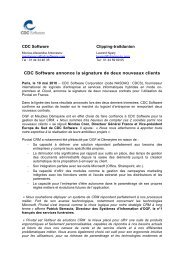 CDC Software annonce la signature de deux nouveaux ... - CXPLACE