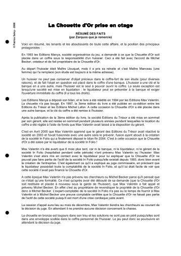 Version PDF - Patrice sur la Trace de la Chouette d'Or