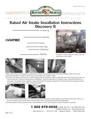 Raised Air Intake Installation Instructions Discovery II