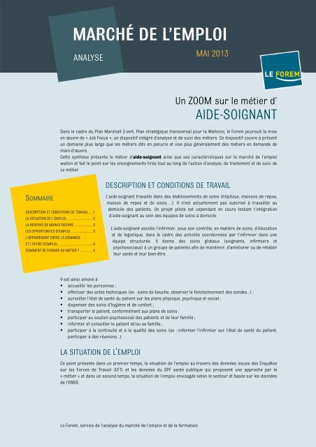 Aide-Soignant - Le Forem