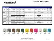 Metal Clay Kiln Retail Price List - Evenheat Kilns