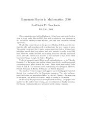 Romanian Master in Mathematics, 2008 - UK IMO Register