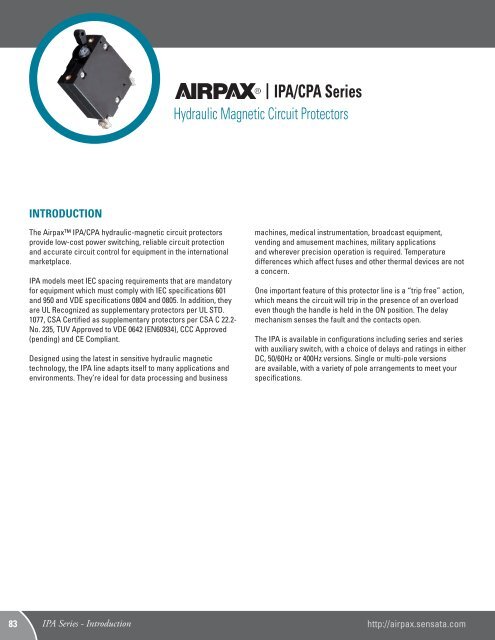 IPA/CPA Series - Airpax - Sensata