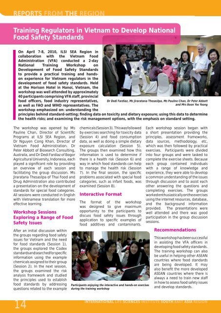 ILSI Southeast Asia Region Newsletter - International Life Sciences ...
