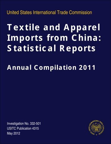 Textile and Apparel Imports from China: Statistical Reports ... - USITC