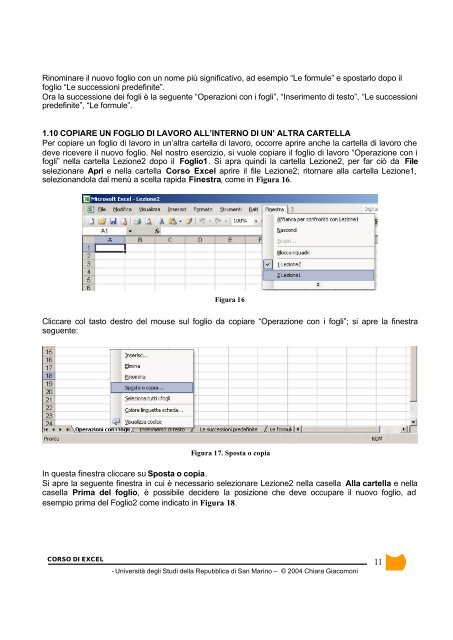 Corso di Excel - Università degli Studi della Repubblica di San Marino