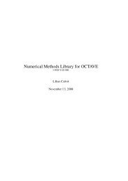 Numerical Methods Library for OCTAVE