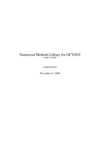 Numerical Methods Library for OCTAVE