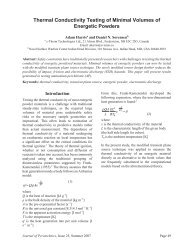 Thermal Conductivity Testing of Minimal Volumes of ... - Setaram