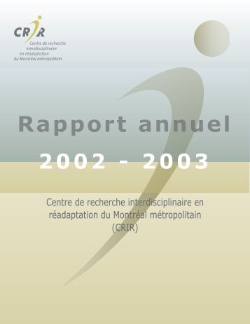 2002 - 2003 Rapport annuel - CRIR