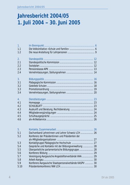 Jahresbericht 2004/05 - alv