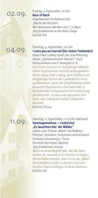 Musik in der Lutherkirche 2011/2012 - Lutherkirche Wiesbaden