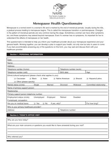 Meno Health Questionnaire (Page 1) - North American Menopause ...