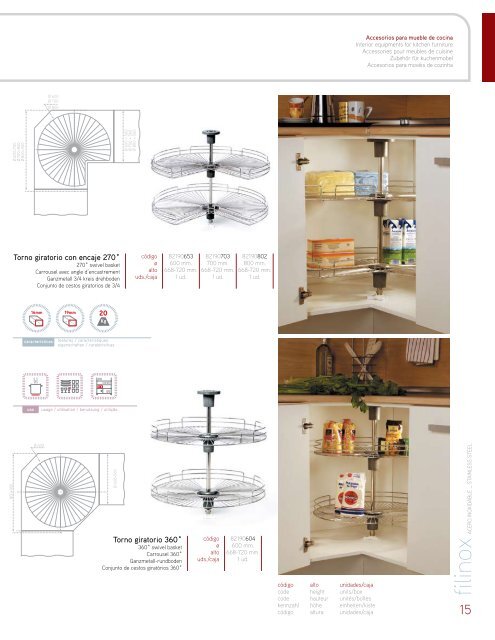 Accesorios para muebles de cocina en acero ... - inoxidables.com