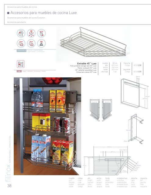 Accesorios para muebles de cocina en acero ... - inoxidables.com