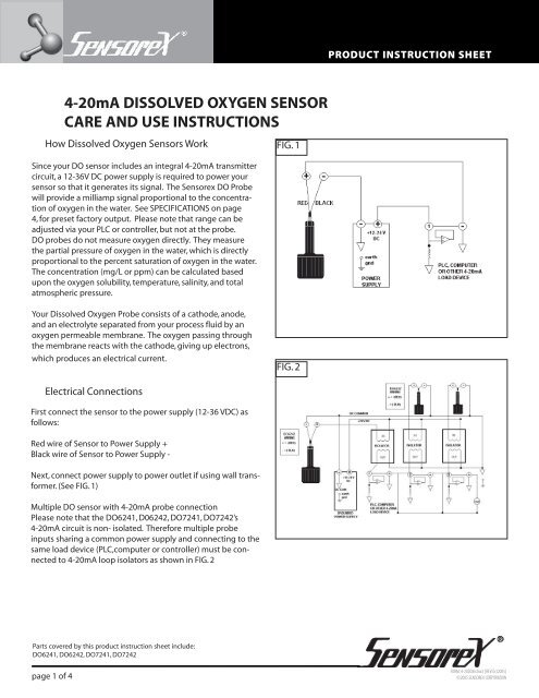 4-20mA DISSOLVED OXYGEN SENSOR CARE AND ... - Sensorex